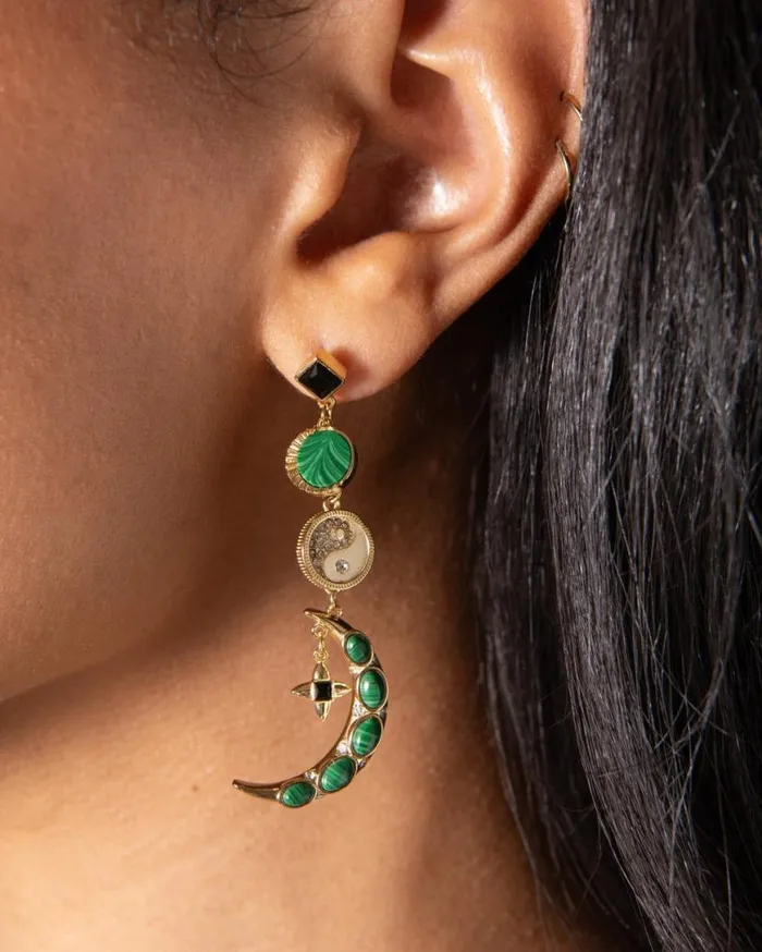 Malachite Charm Earrings Gold Women Alex And Ani Earrings Malachite Charm Earrings Gold Women Alex And Ani Earrings