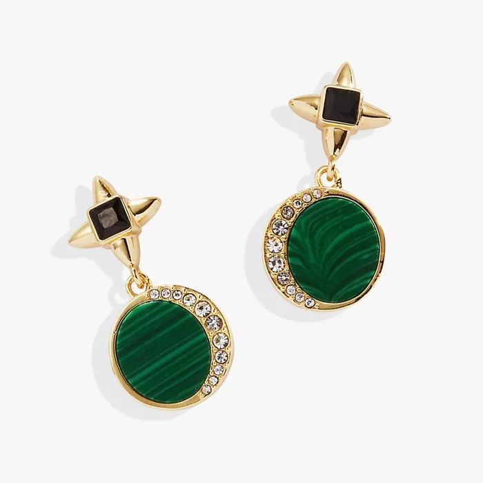 Malachite Drop Earrings Gold Women Alex And Ani Earrings