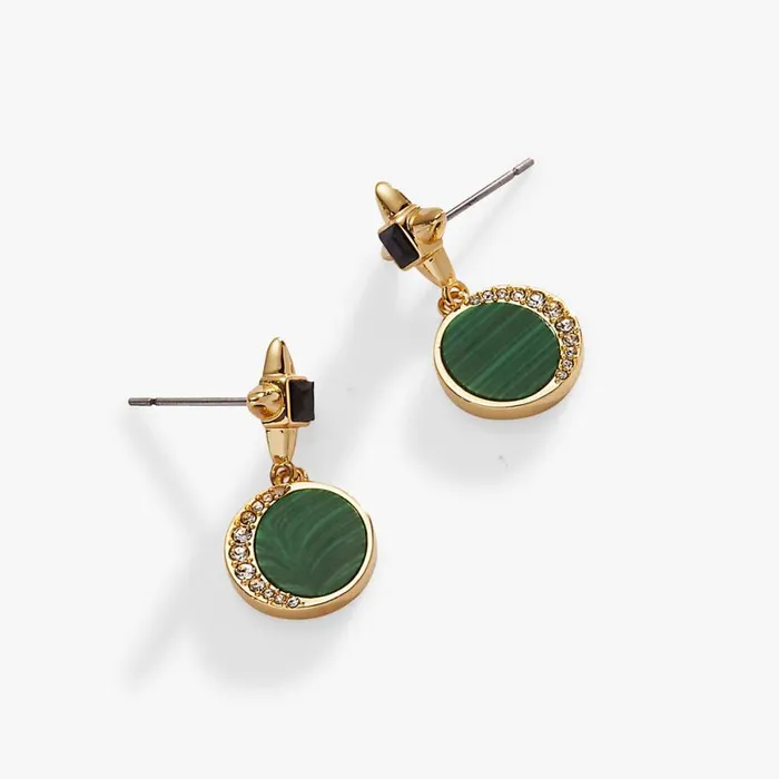 Malachite Drop Earrings Gold Women Alex And Ani Earrings