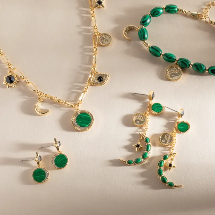 Malachite Drop Earrings Gold Women Alex And Ani Earrings