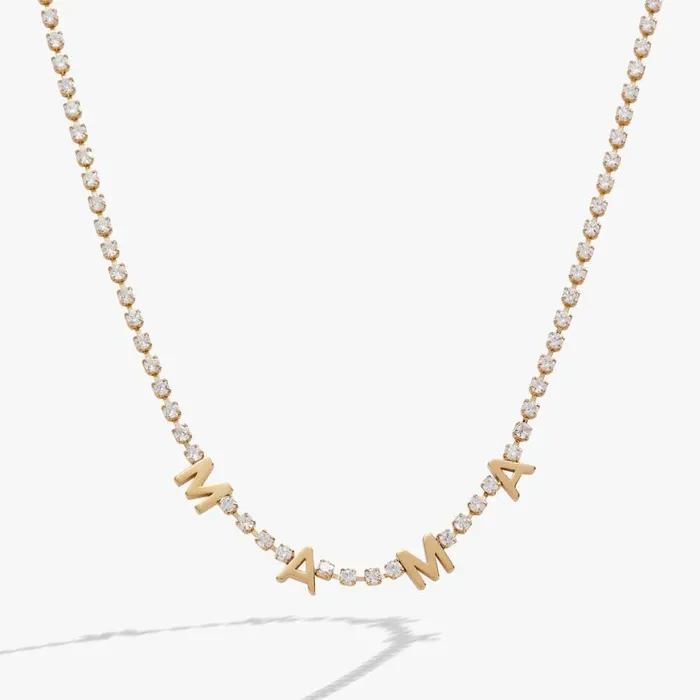 Mama Crystal Tennis Necklace Stainless Steel Gold Women Alex And Ani Necklaces Mama Crystal Tennis Necklace Stainless Steel Gold Women Alex And Ani Necklaces