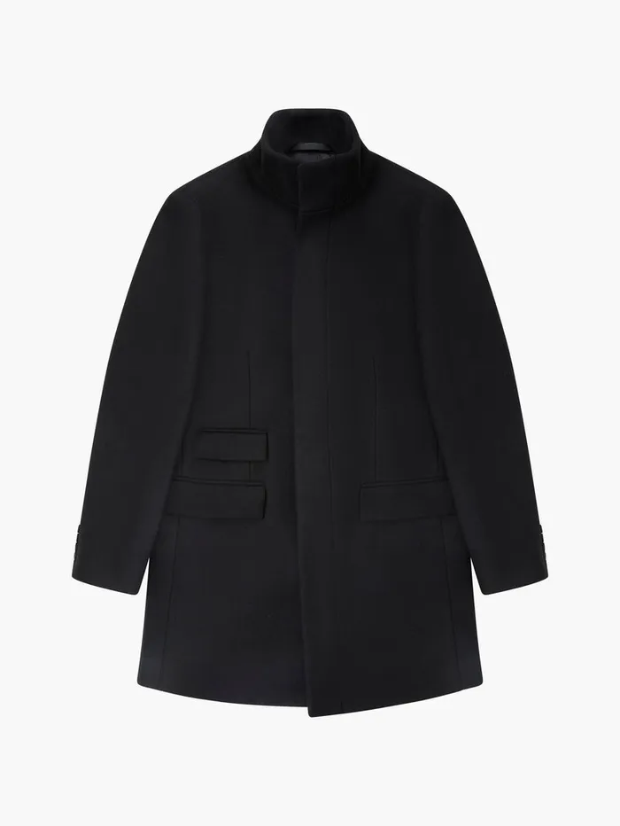 Man Coats and Jackets French Connection Funnel Neck Mid Length Coat Black Man Coats and Jackets French Connection Funnel Neck Mid Length Coat Black