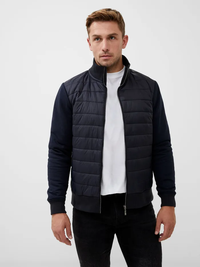 Man Coats and Jackets French Connection Hybrid Bomber Jacket Navy