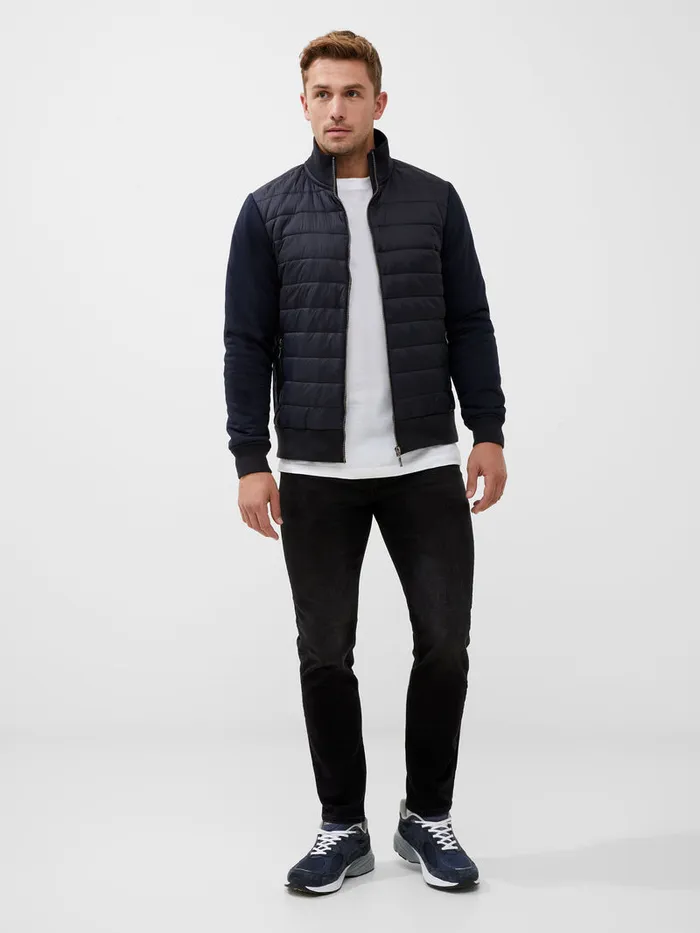 Man Coats and Jackets French Connection Hybrid Bomber Jacket Navy Man Coats and Jackets French Connection Hybrid Bomber Jacket Navy