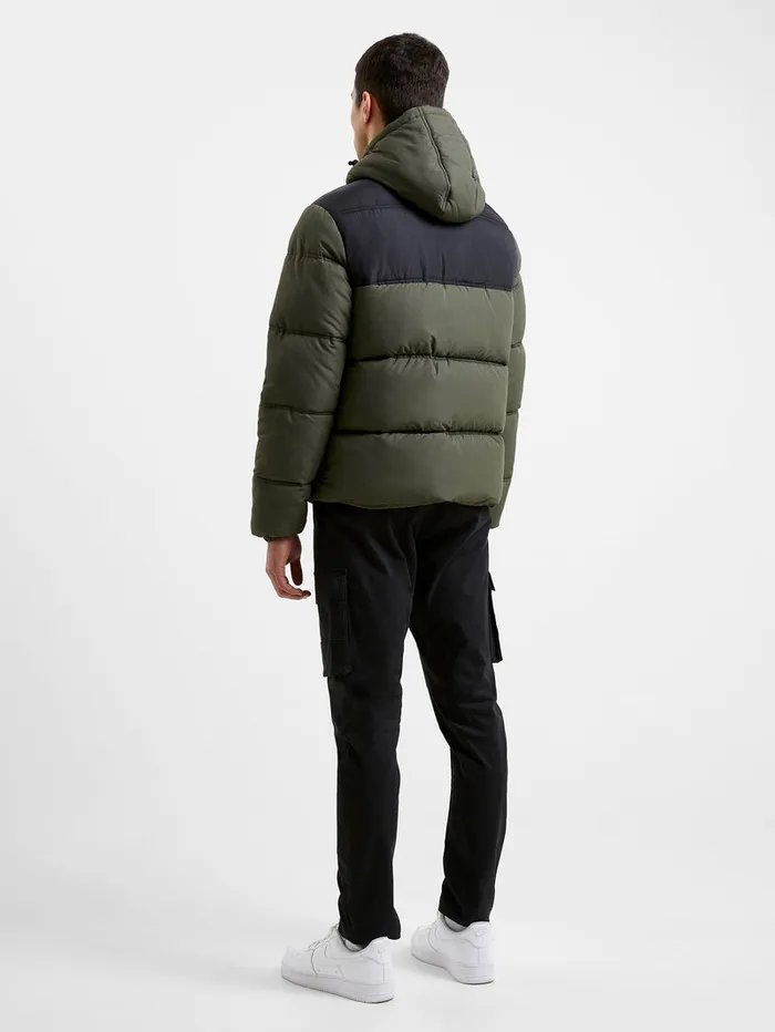 Man Coats and Jackets French Connection Padded Panel Hooded Mid Length Coat Blackkhaki Man Coats and Jackets French Connection Padded Panel Hooded Mid Length Coat Blackkhaki