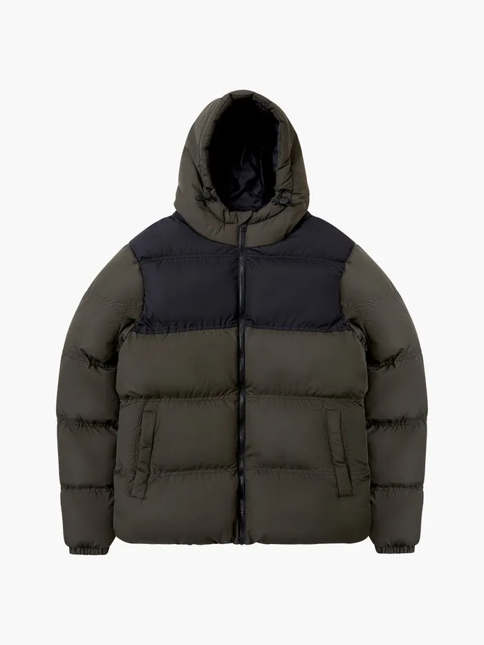 Man Coats and Jackets French Connection Padded Panel Hooded Mid Length Coat Blackkhaki Man Coats and Jackets French Connection Padded Panel Hooded Mid Length Coat Blackkhaki