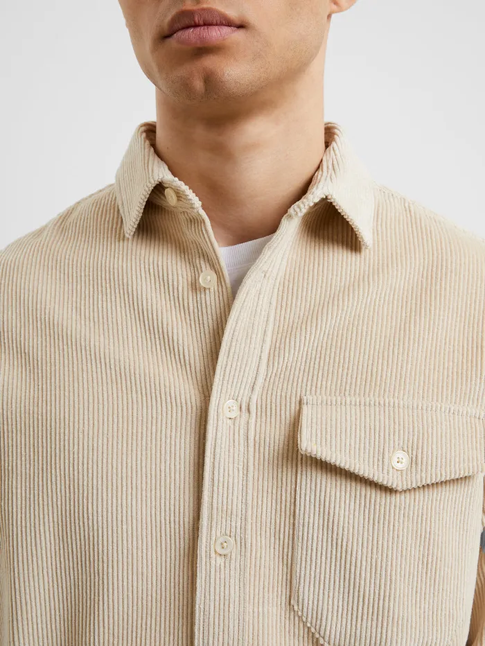 Man Coats and Jackets French Connection Washed Cord Shacket Stone Man Coats and Jackets French Connection Washed Cord Shacket Stone