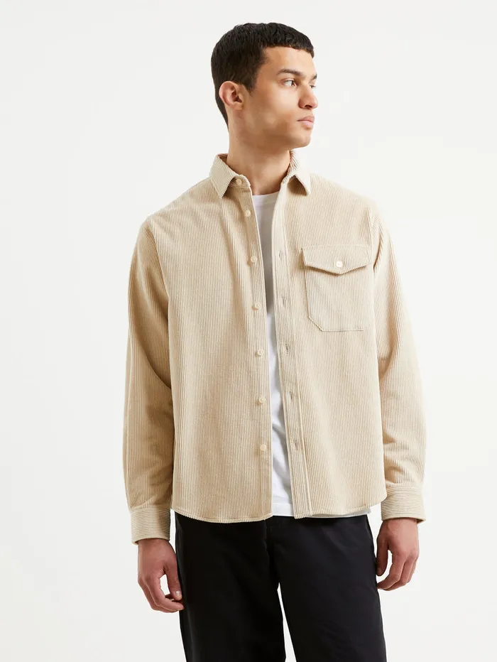 Man Coats and Jackets French Connection Washed Cord Shacket Stone Man Coats and Jackets French Connection Washed Cord Shacket Stone