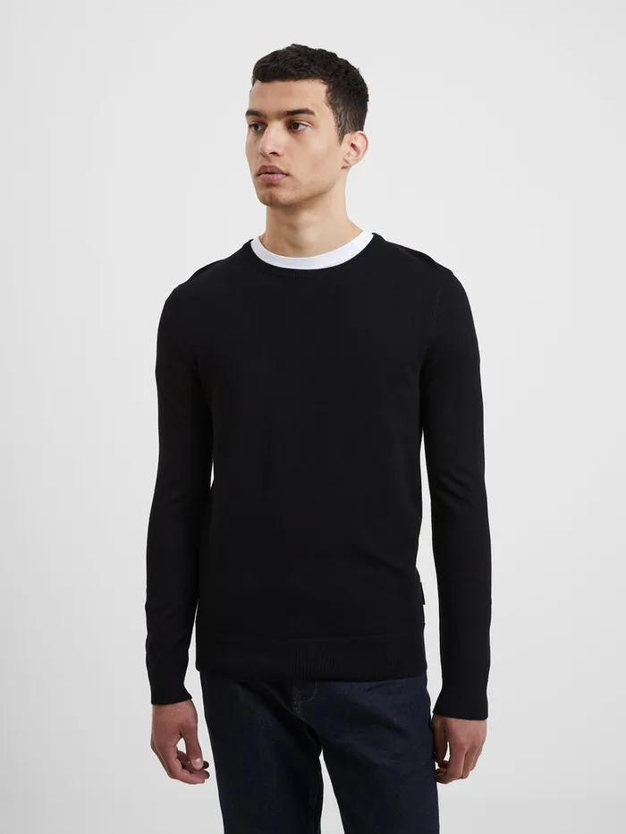 Man Jumpers and Cardigans French Connection Crew Neck Sweatshirt Dark Navy