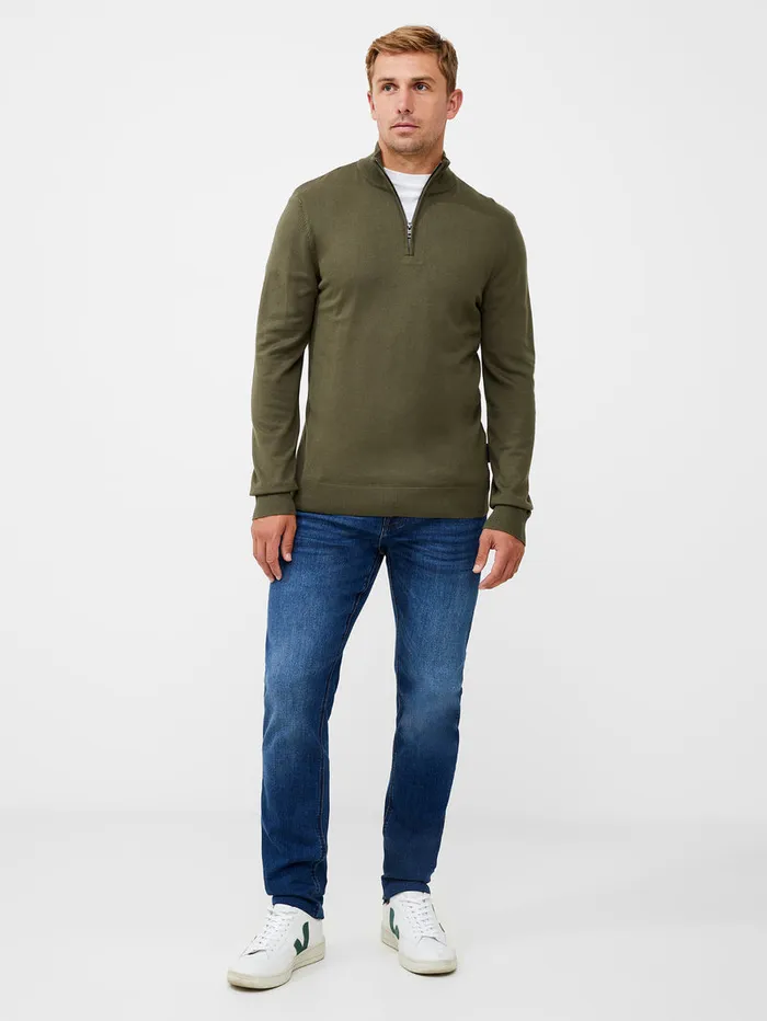 Man Jumpers and Cardigans French Connection Half Zip Sweatshirt Ivy Green Man Jumpers and Cardigans French Connection Half Zip Sweatshirt Ivy Green
