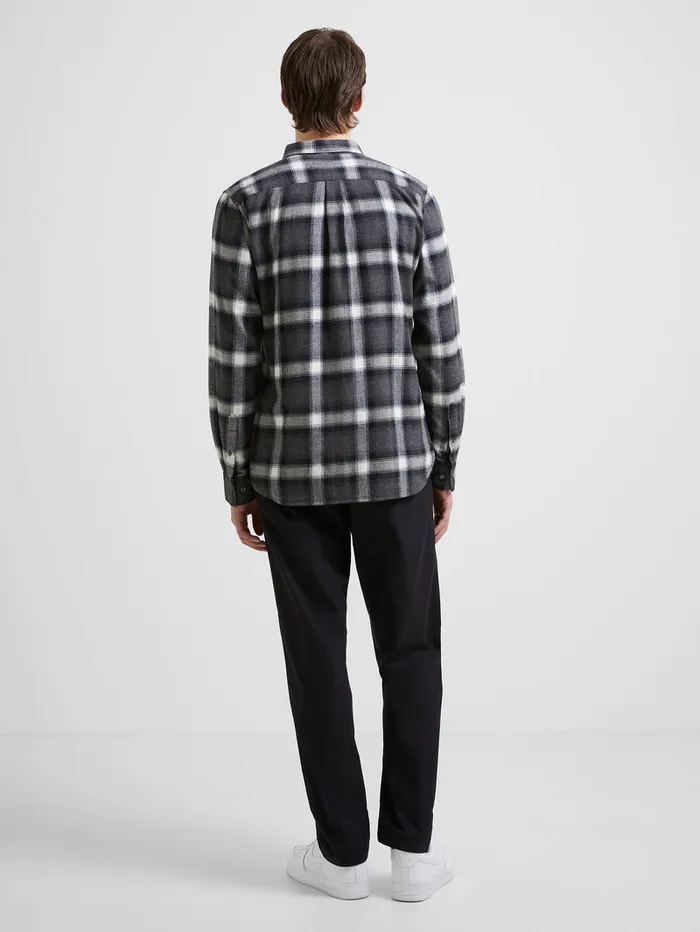 Man Shirts French Connection Checked Flannel Shirt Black
