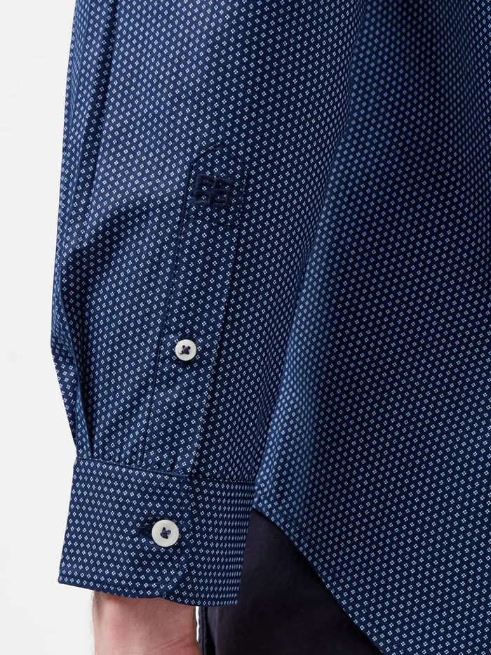 Man Shirts French Connection Classic Collar Printed Shirt Blue Print