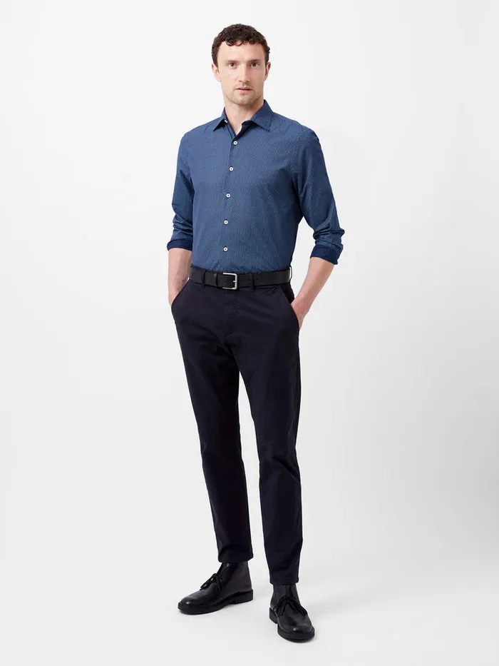 Man Shirts French Connection Classic Collar Printed Shirt Blue Print