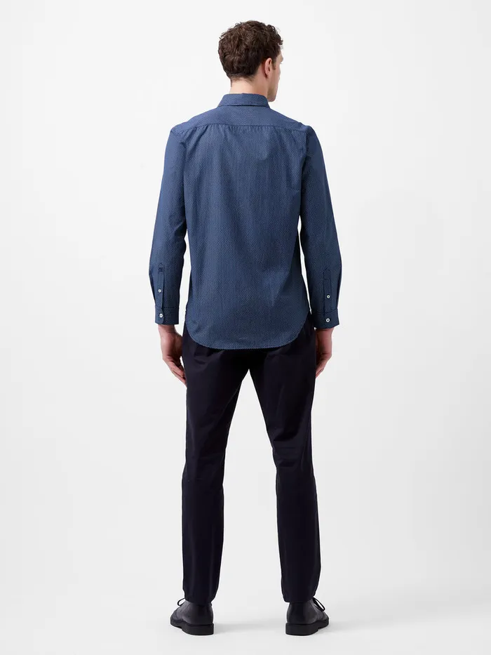 Man Shirts French Connection Classic Collar Printed Shirt Blue Print