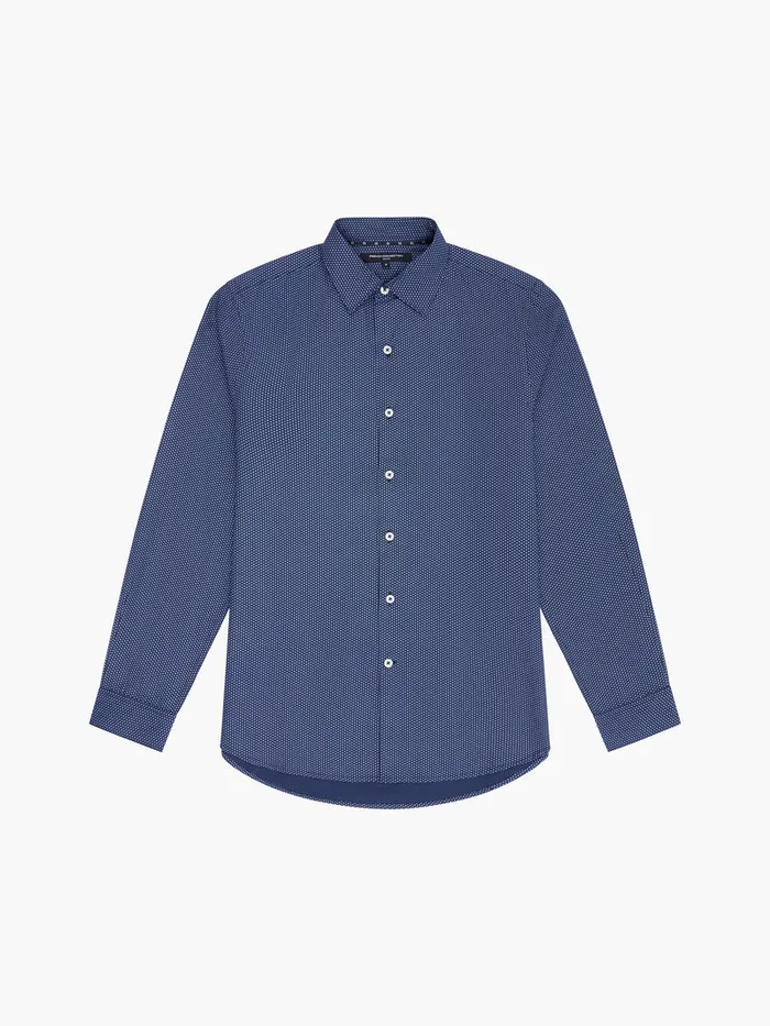 Man Shirts French Connection Classic Collar Printed Shirt Blue Print