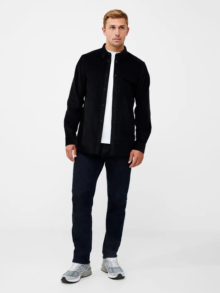 Man Shirts French Connection Cord Long Sleeve Shirt Black Man Shirts French Connection Cord Long Sleeve Shirt Black