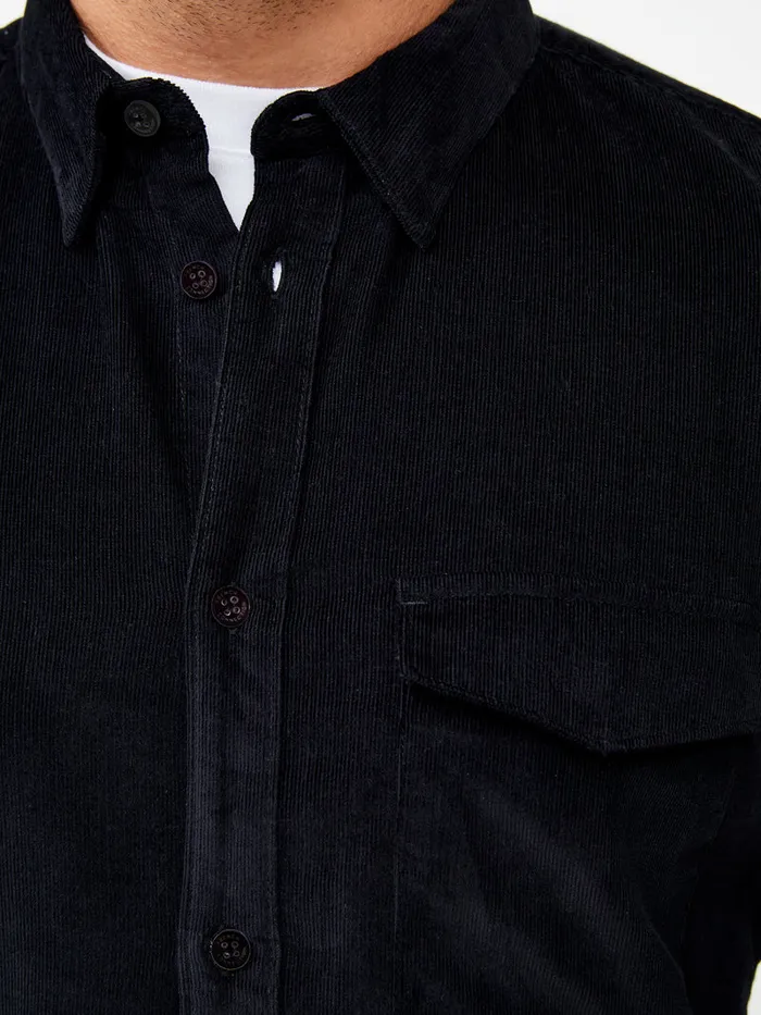 Man Shirts French Connection Cord Long Sleeve Shirt Black Man Shirts French Connection Cord Long Sleeve Shirt Black