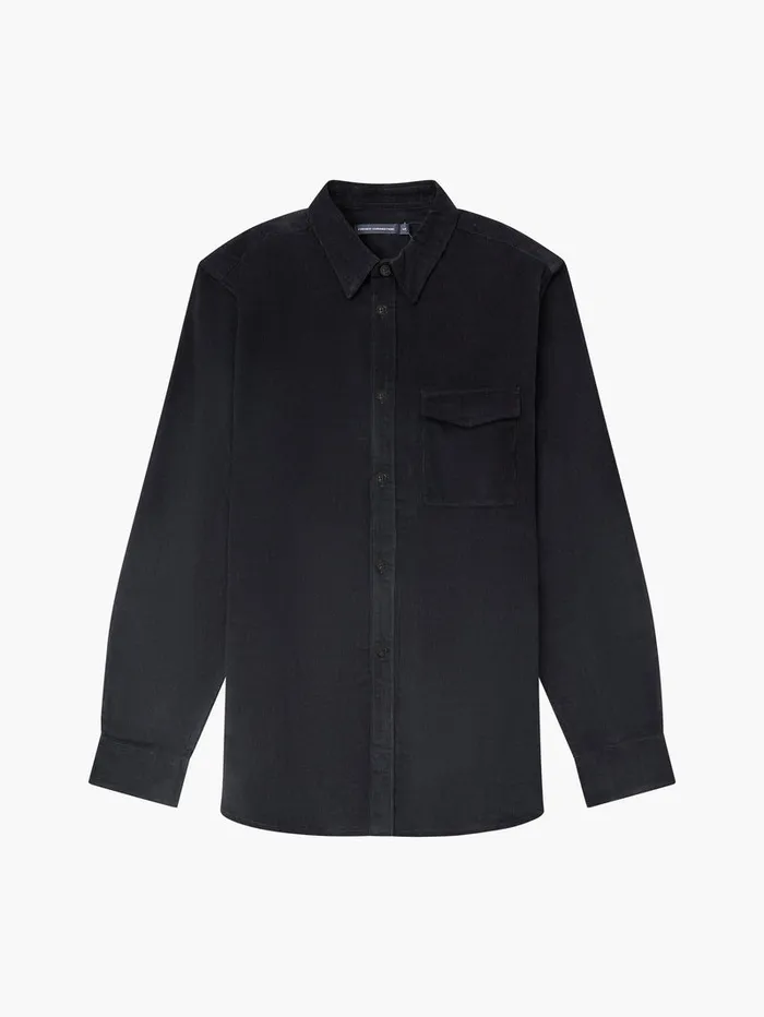 Man Shirts French Connection Cord Long Sleeve Shirt Black Man Shirts French Connection Cord Long Sleeve Shirt Black
