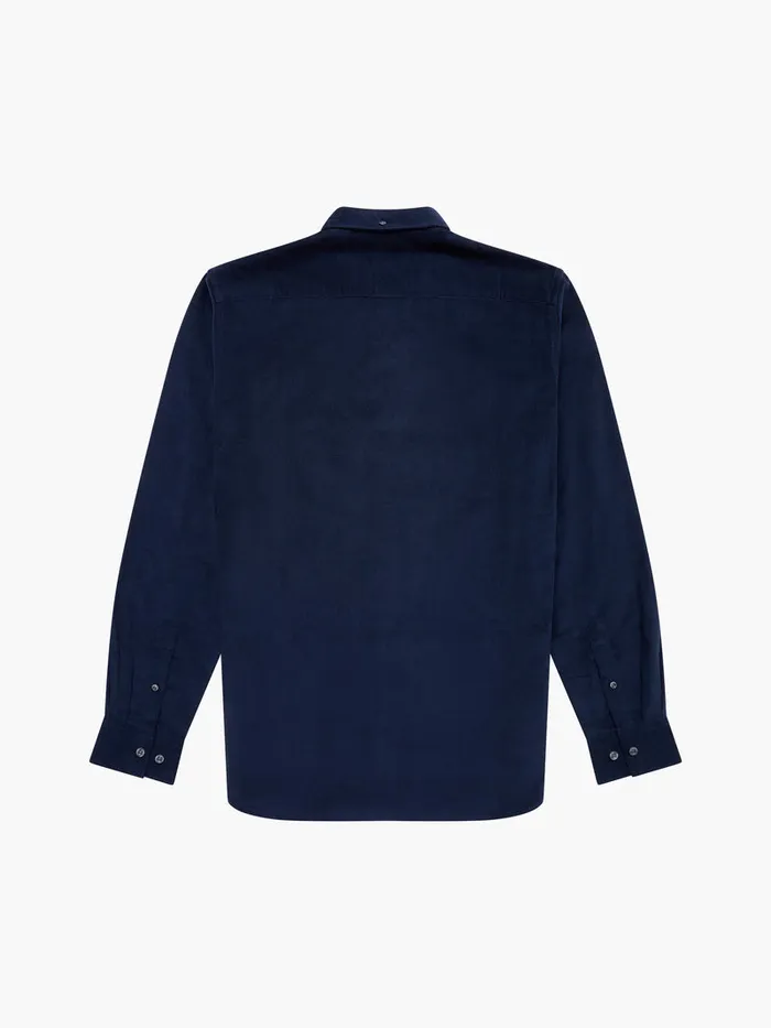Man Shirts French Connection Cord Long Sleeve Shirt Marine