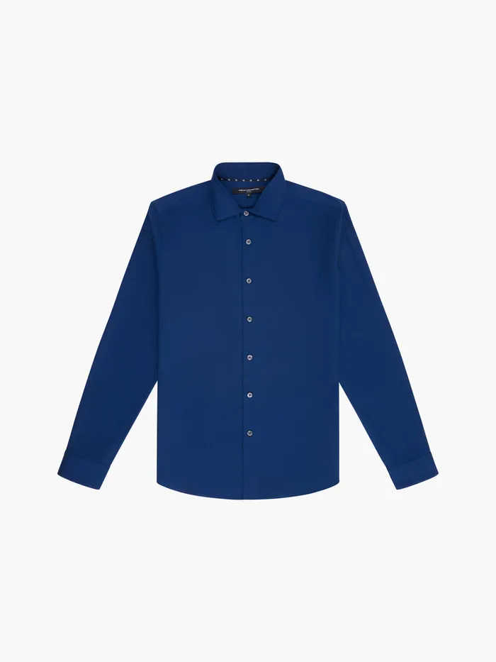 Man Shirts French Connection Cutaway Collar Stretch Shirt Blue Man Shirts French Connection Cutaway Collar Stretch Shirt Blue