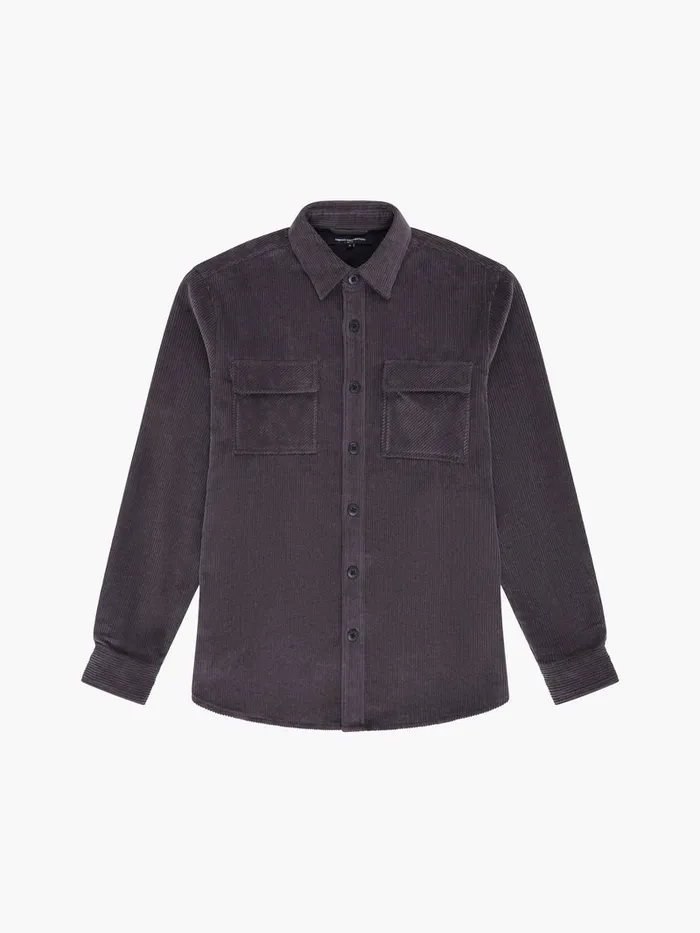 Man Shirts French Connection Jumbo Cord Shirt Dark Grey Man Shirts French Connection Jumbo Cord Shirt Dark Grey