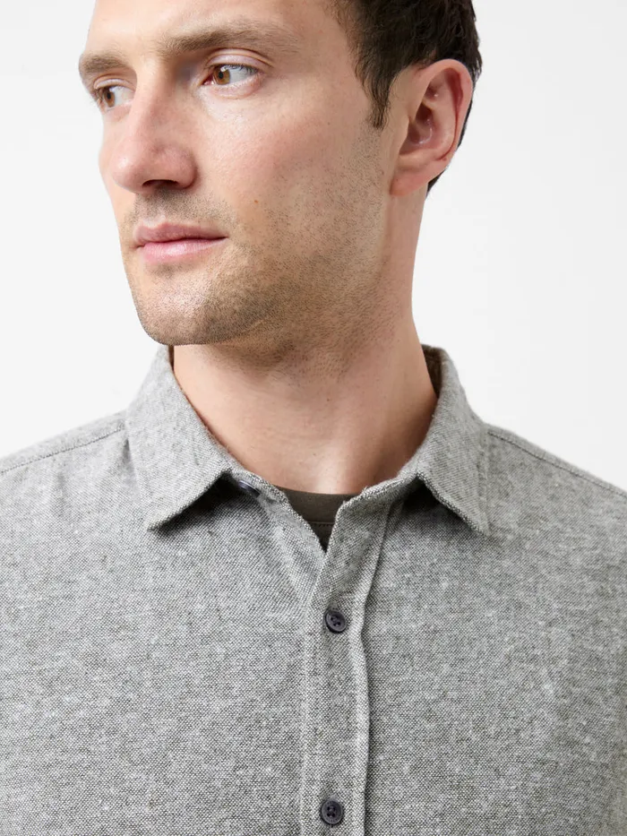 Man Shirts French Connection Long Sleeve Flannel Shirt Light Green Olive