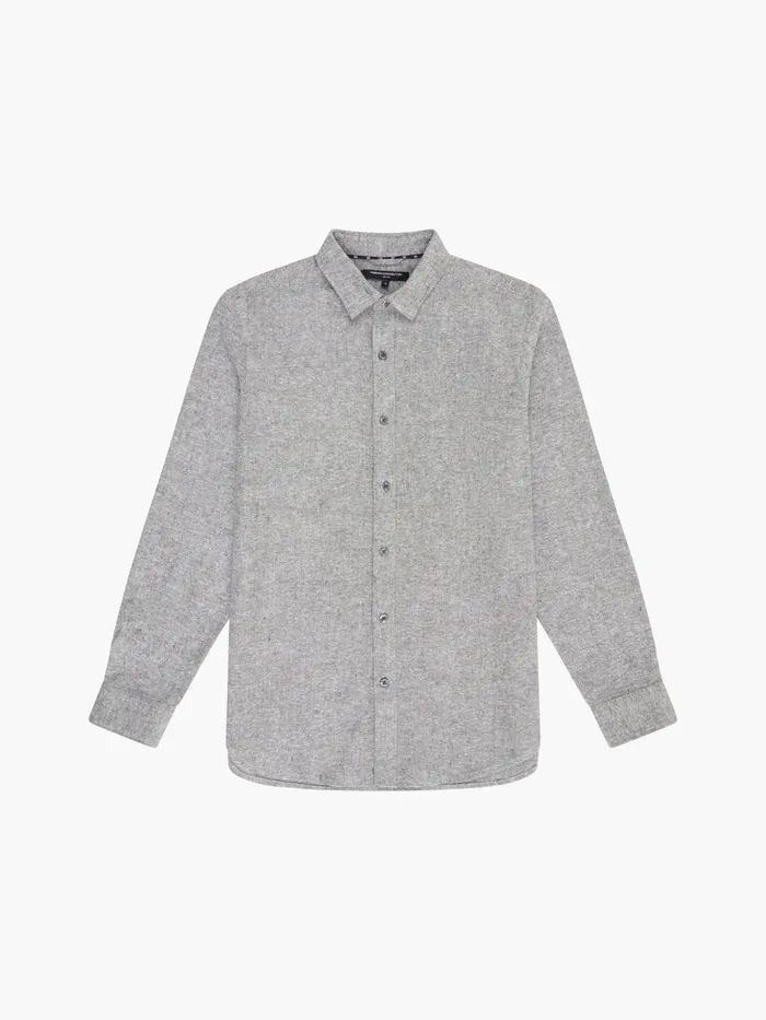 Man Shirts French Connection Long Sleeve Flannel Shirt Light Green Olive