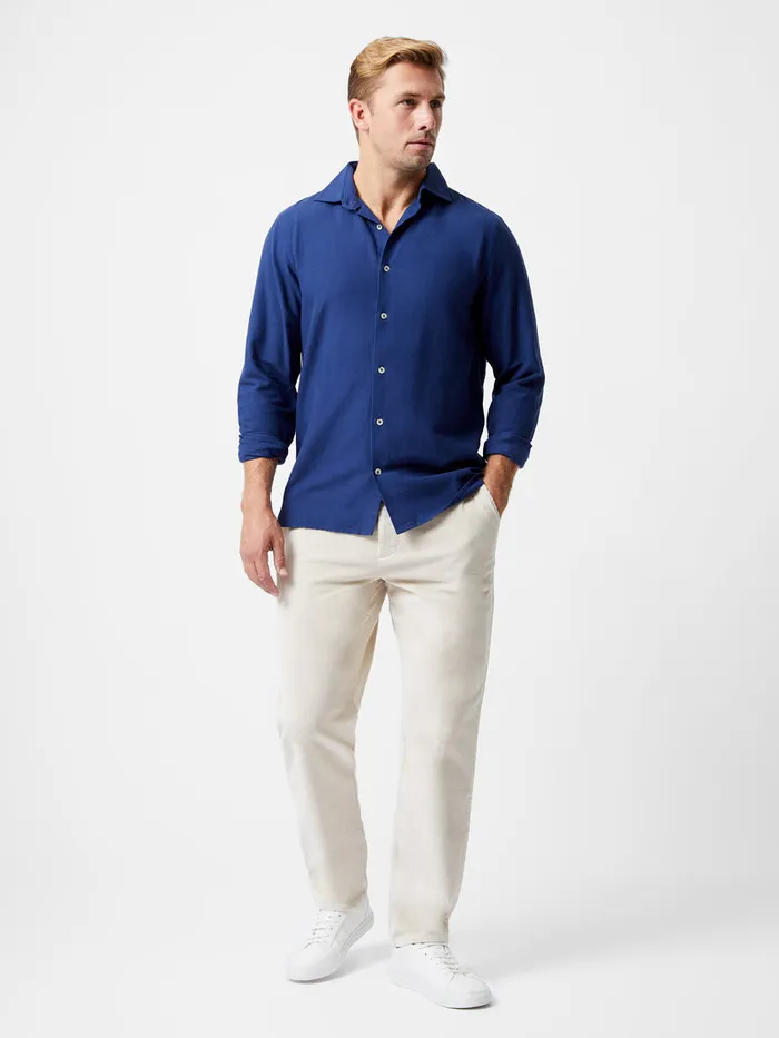 Man Shirts French Connection Long Sleeve Linen Blend Shirt Navy Man Shirts French Connection Long Sleeve Linen Blend Shirt Navy