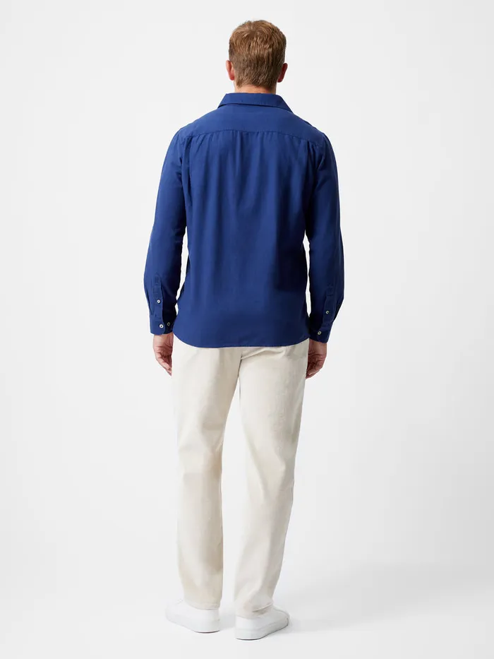 Man Shirts French Connection Long Sleeve Linen Blend Shirt Navy Man Shirts French Connection Long Sleeve Linen Blend Shirt Navy