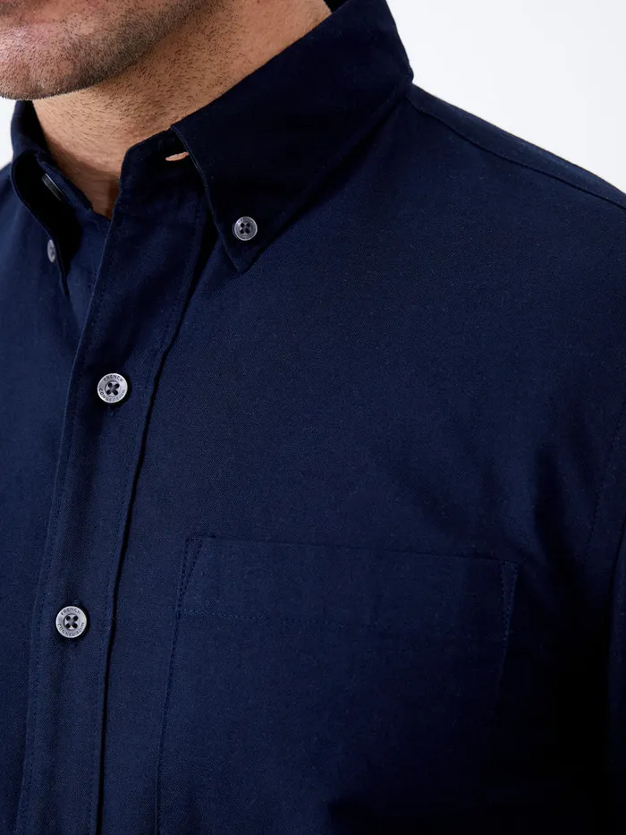 Man Shirts French Connection Long Sleeve Oxford Shirt Navy