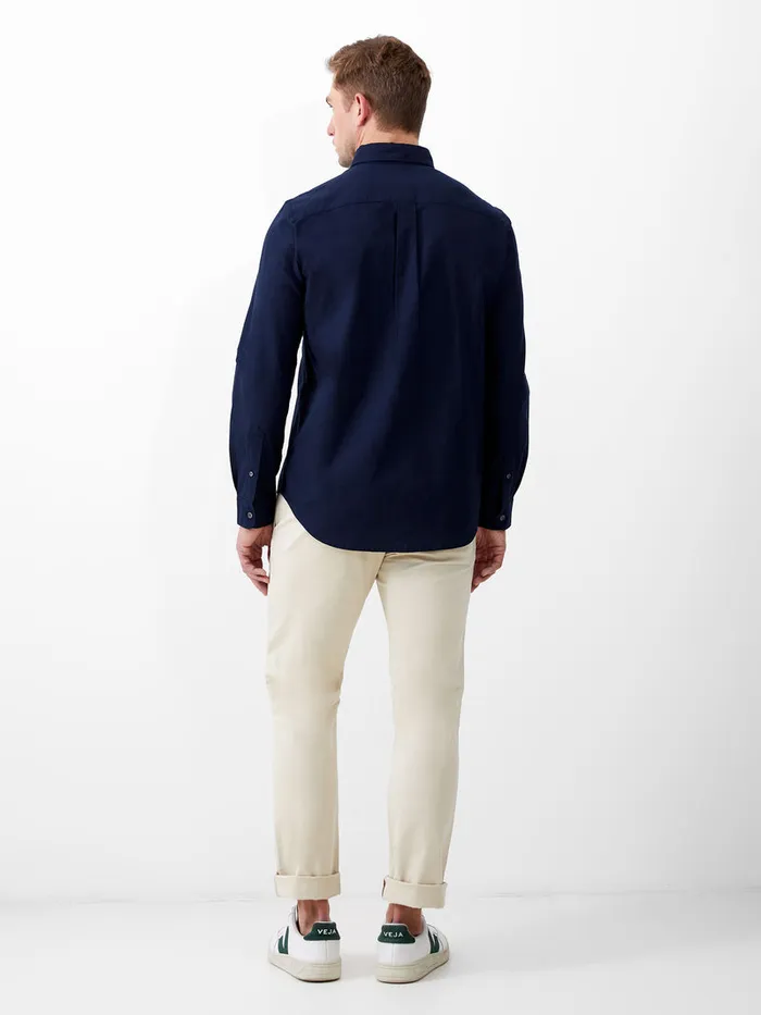 Man Shirts French Connection Long Sleeve Oxford Shirt Navy