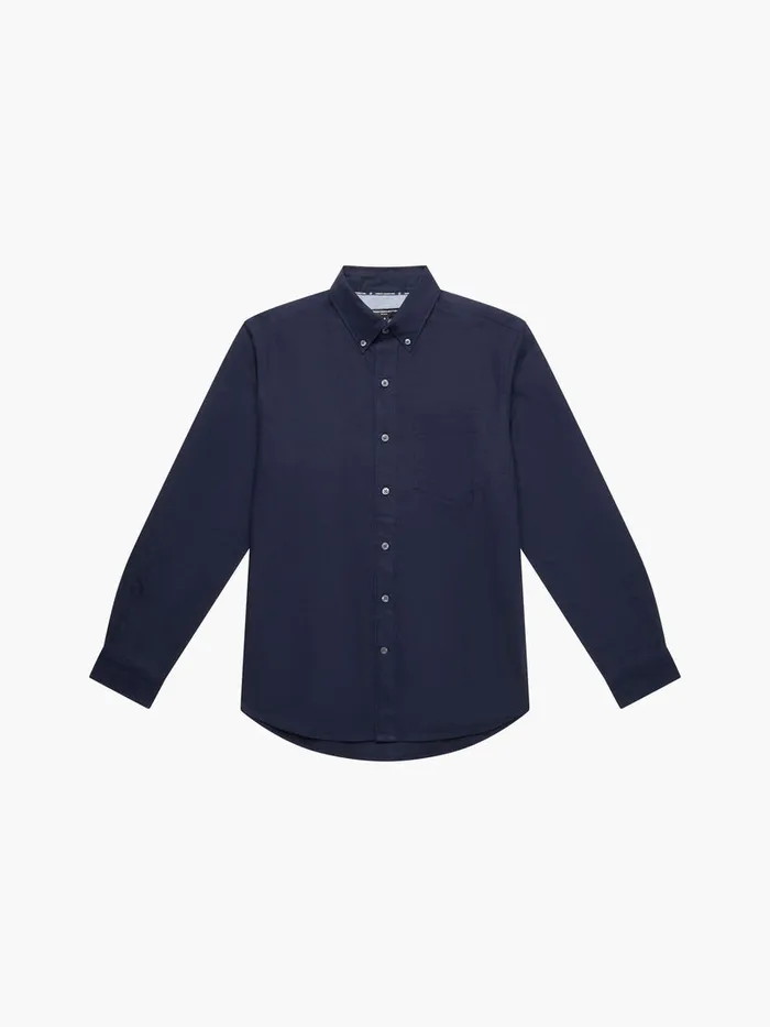 Man Shirts French Connection Long Sleeve Oxford Shirt Navy