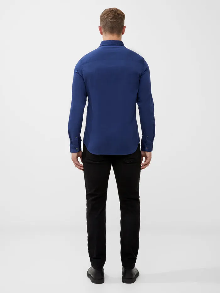 Man Shirts French Connection Long Sleeve Poplin Shirt True Blue Man Shirts French Connection Long Sleeve Poplin Shirt True Blue