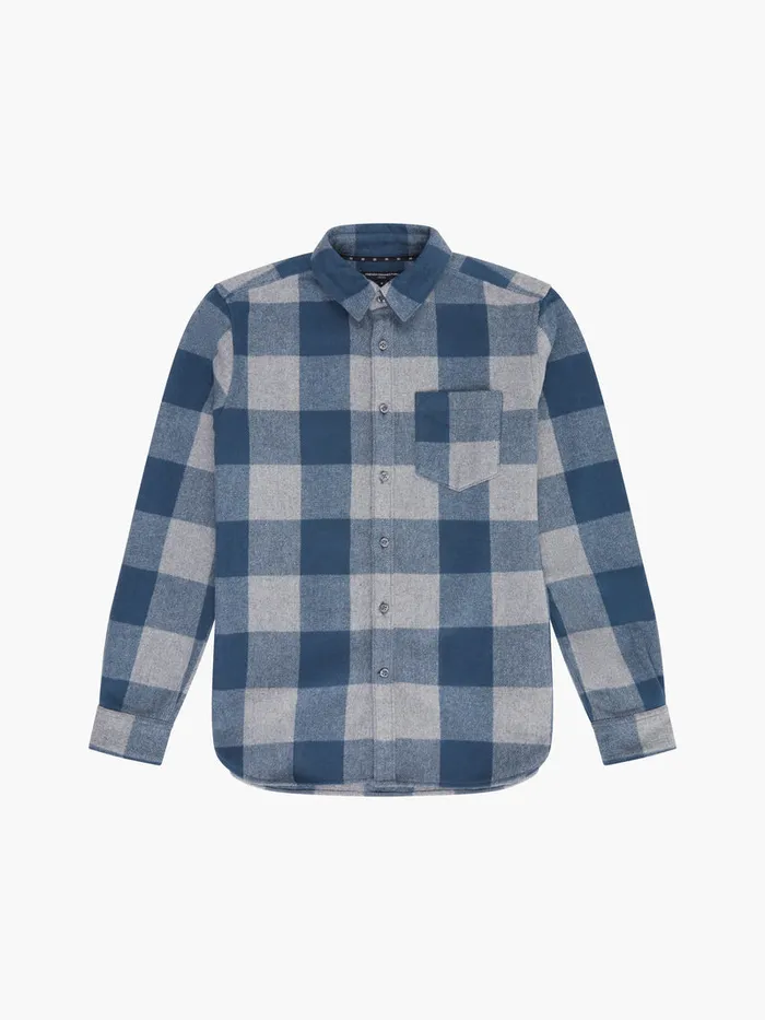 Man Shirts French Connection Neve Check Shirt Blue Check
