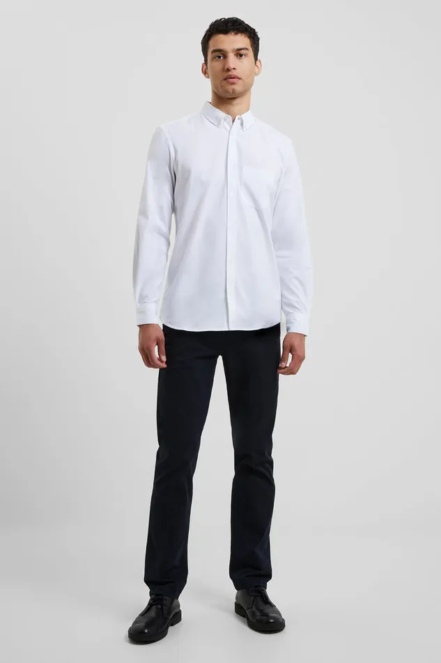 Man Shirts French Connection Oxford Long Sleeve Shirt White