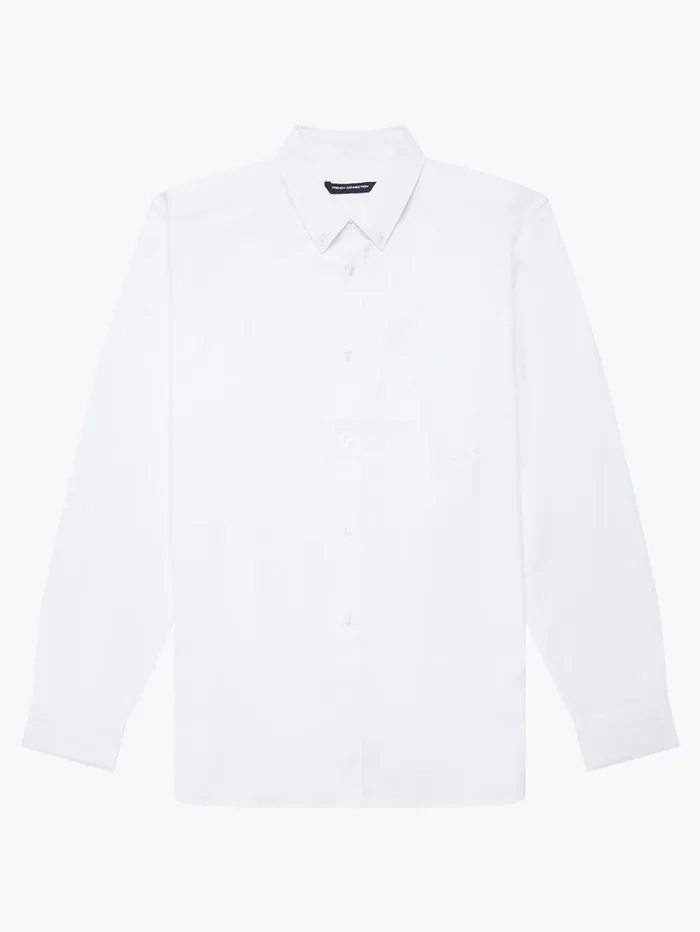 Man Shirts French Connection Oxford Long Sleeve Shirt White