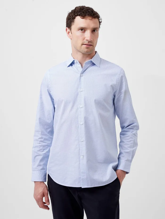 Man Shirts French Connection Regular Fit Classic Collar Geo Shirt Blue Dot Print Man Shirts French Connection Regular Fit Classic Collar Geo Shirt Blue Dot Print