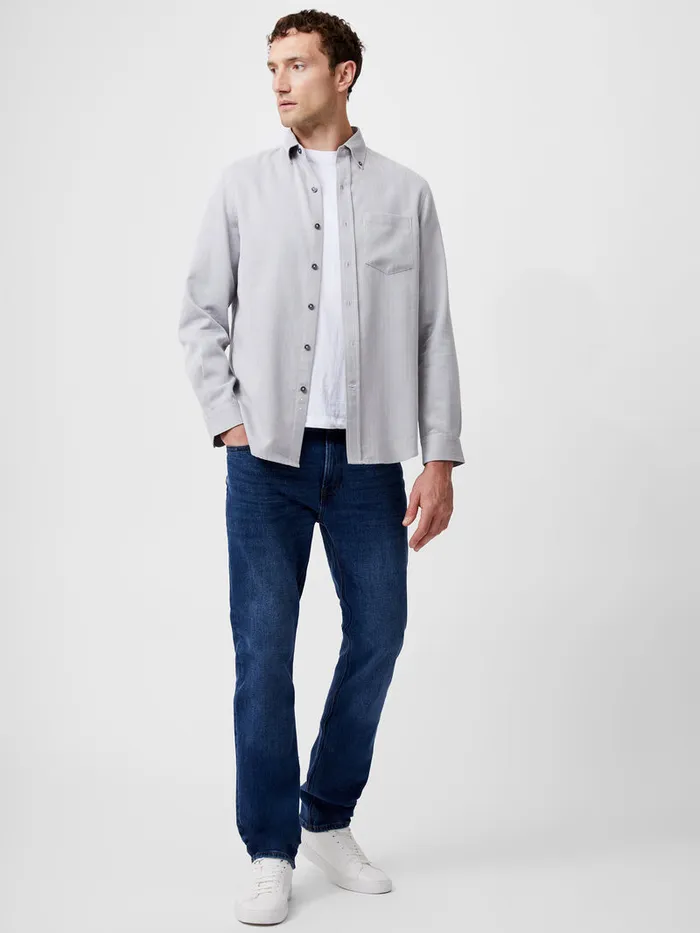 Man Shirts French Connection Regular Fit Herringbone Button Down Shirt Light Grey Man Shirts French Connection Regular Fit Herringbone Button Down Shirt Light Grey