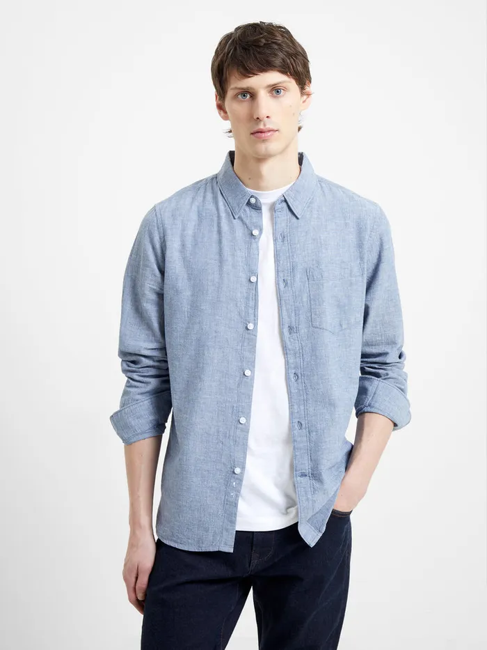 Man Shirts French Connection Relaxed Chambray Shirt Indigo