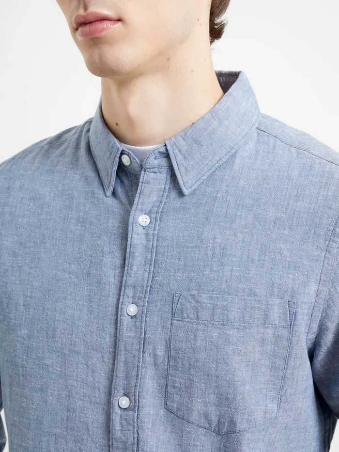 Man Shirts French Connection Relaxed Chambray Shirt Indigo Man Shirts French Connection Relaxed Chambray Shirt Indigo