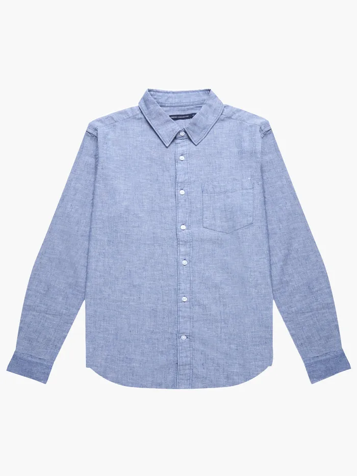 Man Shirts French Connection Relaxed Chambray Shirt Indigo Man Shirts French Connection Relaxed Chambray Shirt Indigo