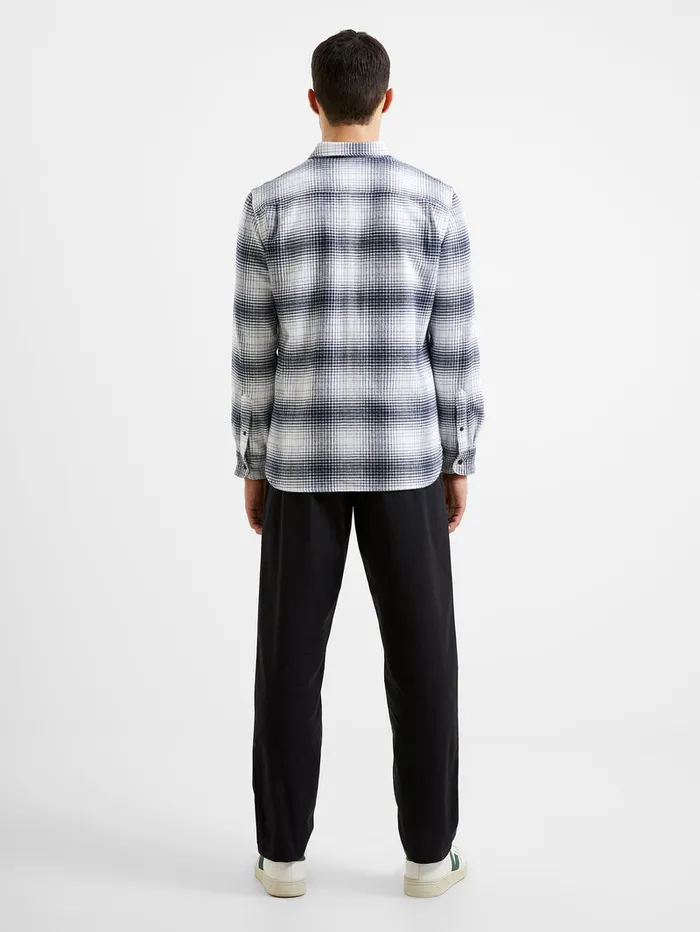 Man Shirts French Connection Shadow Check Long Sleeve Shirt Dark Navy Man Shirts French Connection Shadow Check Long Sleeve Shirt Dark Navy
