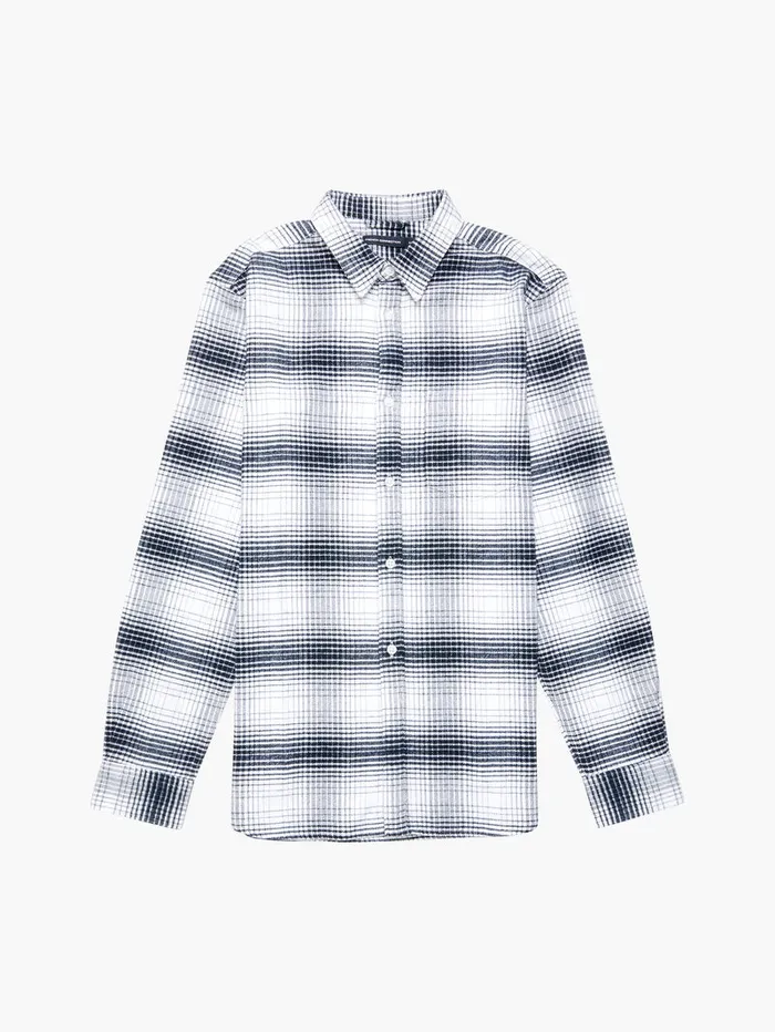 Man Shirts French Connection Shadow Check Long Sleeve Shirt Dark Navy Man Shirts French Connection Shadow Check Long Sleeve Shirt Dark Navy