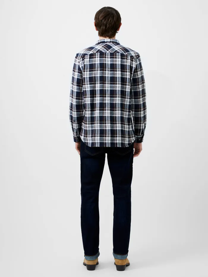 Man Shirts French Connection Unbrushed Flannel Check Shirt Navy Check Man Shirts French Connection Unbrushed Flannel Check Shirt Navy Check