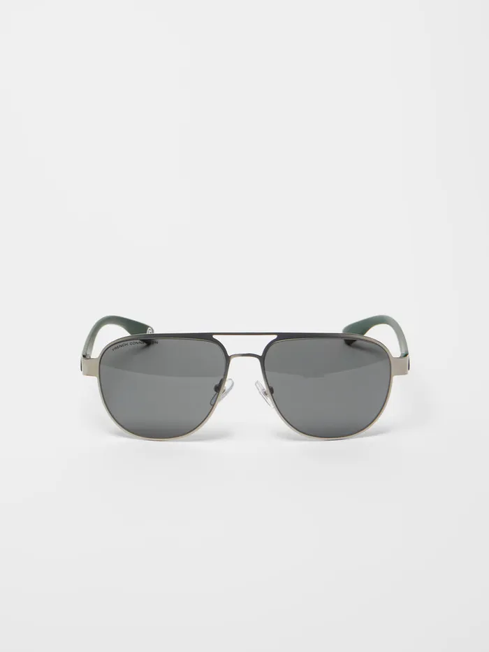 Man Sunglasses French Connection Aviator Sunglasses Gunmetal