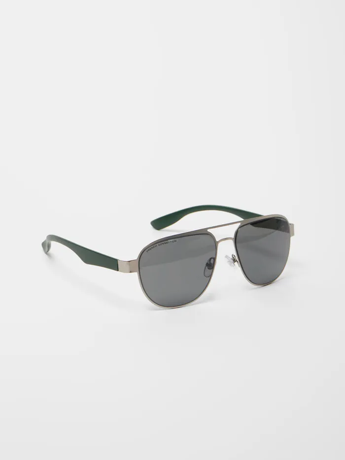 Man Sunglasses French Connection Aviator Sunglasses Gunmetal