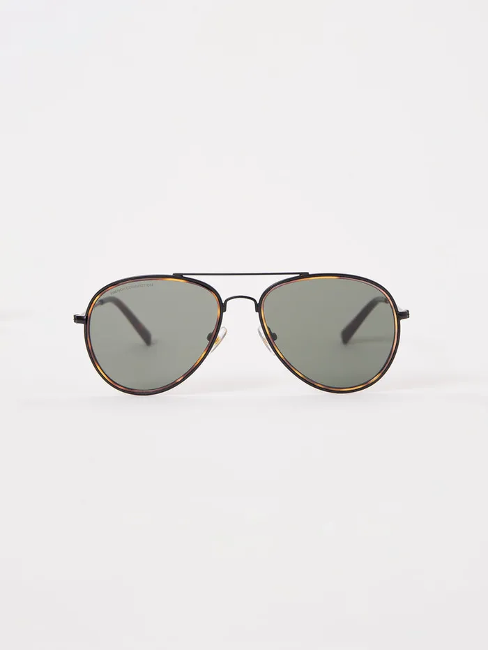Man Sunglasses French Connection Metal DFrame Rim Detailed Sunglasses Tort