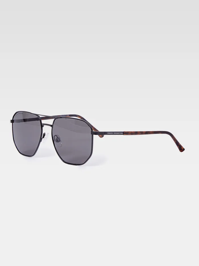 Man Sunglasses French Connection Metal DFrame Sunglasses Matte Black Man Sunglasses French Connection Metal DFrame Sunglasses Matte Black