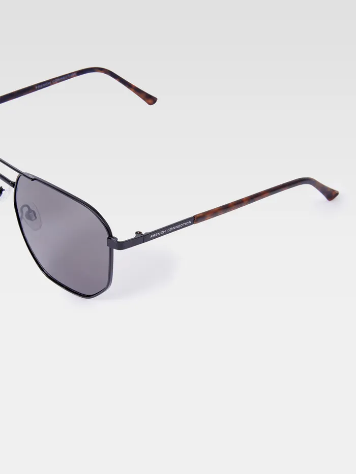 Man Sunglasses French Connection Metal DFrame Sunglasses Matte Black Man Sunglasses French Connection Metal DFrame Sunglasses Matte Black