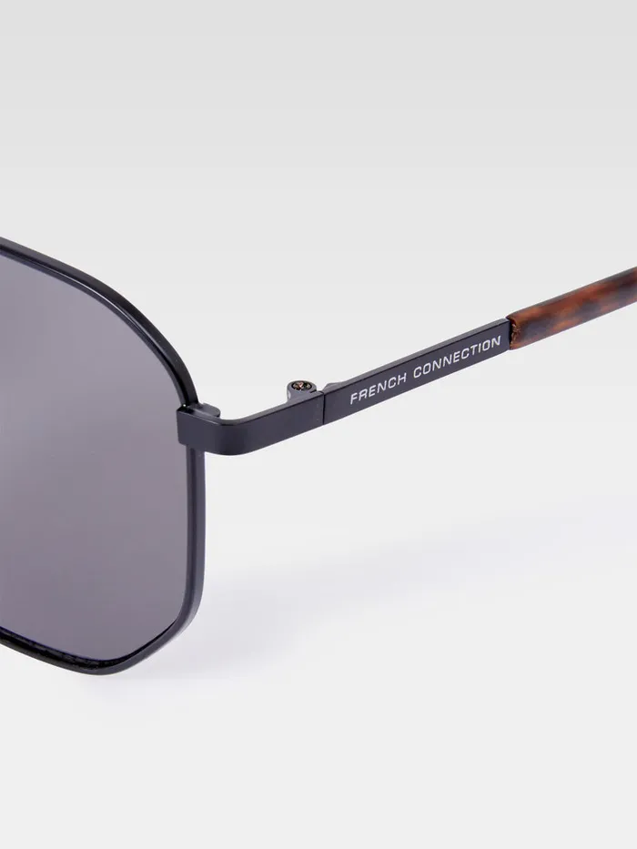 Man Sunglasses French Connection Metal DFrame Sunglasses Matte Black Man Sunglasses French Connection Metal DFrame Sunglasses Matte Black